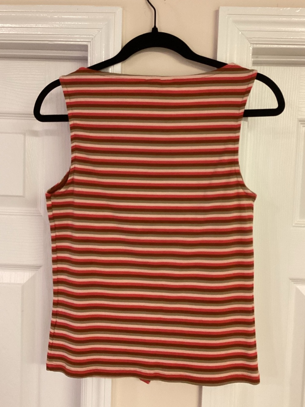 Express Striped Ribbed Boat Neck Button Front Knit Tank - Picture 6 of 9